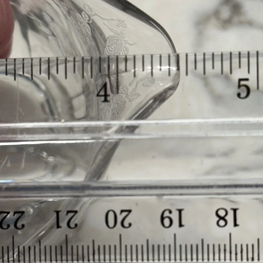 Vintage Cambridge Diane Clear Etched Pressed‎ Glass Sugar Bowl Creamer Set